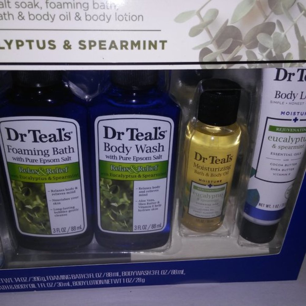 Dr Teal's Sooth & Sleep Bath Gift‎ Set 5 Piece Eucalyptus & Spearmint Epson Salt - Picture 5 of 7